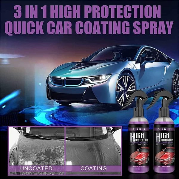 3 In 1 High Protection Quick Car Coating Spray, Ceramic Car Coating Spray Crystal Coating For Car (100 Ml)