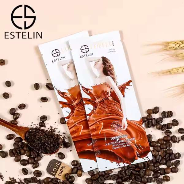 Estelin Coffee Scrub | Natural Coffee Body Scrub Deep Cleansing Bath Salt – 30g*7 Packs