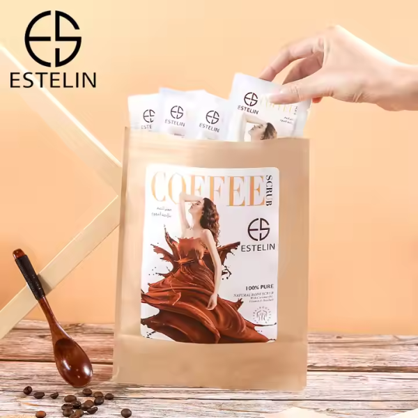 Estelin Coffee Scrub | Natural Coffee Body Scrub Deep Cleansing Bath Salt – 30g*7 Packs