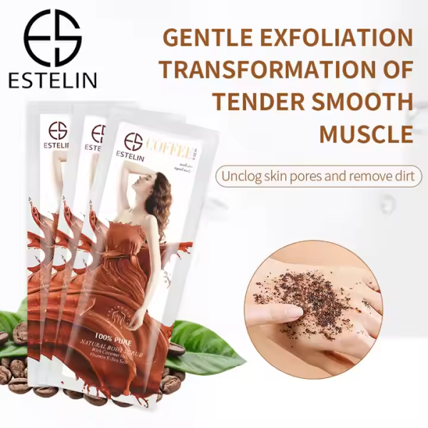 Estelin Coffee Scrub | Natural Coffee Body Scrub Deep Cleansing Bath Salt – 30g*7 Packs