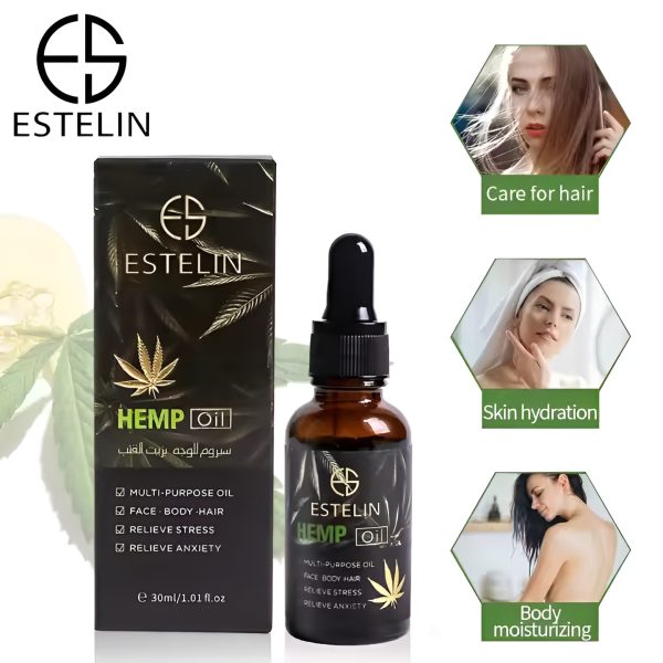 Estelin Hemp Oil – Stress / Anxiety Reliever Essence Oil For Hair Face And Body – 30 Ml